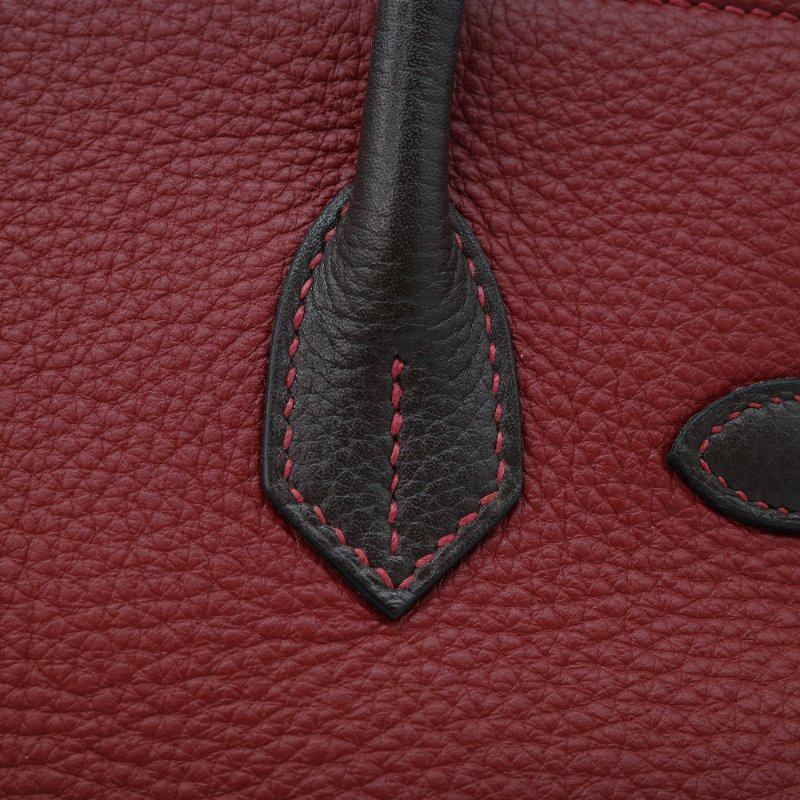 Hermès 愛馬仕 Birkin 30 紅黑雙拼 山羊皮 手提包 框P-17