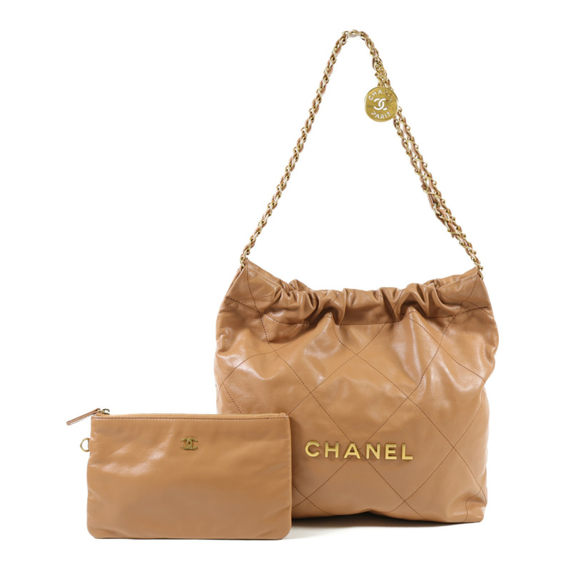 CHANEL 牛皮皮革Chanel 22 Small金扣鏈帶肩背袋-0
