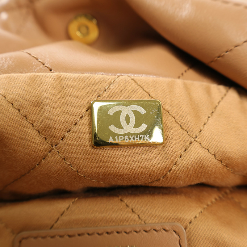 CHANEL 牛皮皮革Chanel 22 Small金扣鏈帶肩背袋-11