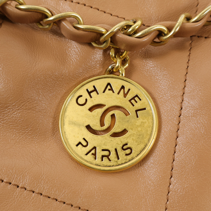 CHANEL 牛皮皮革Chanel 22 Small金扣鏈帶肩背袋-13