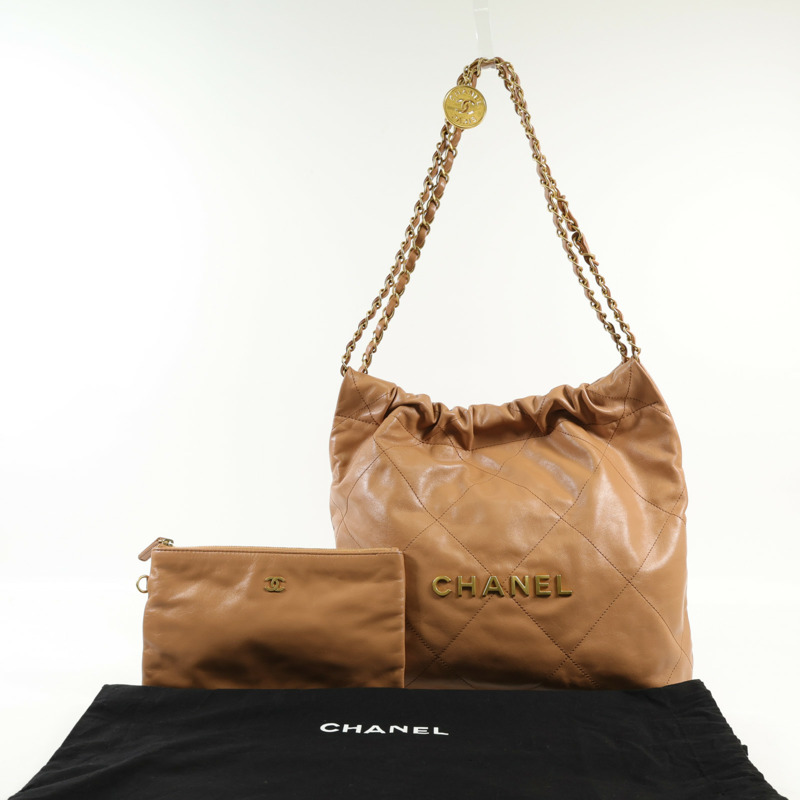 CHANEL 牛皮皮革Chanel 22 Small金扣鏈帶肩背袋-16