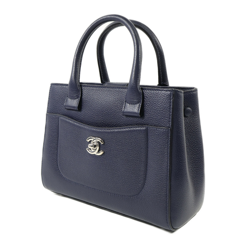 CHANEL 牛皮皮革Neo Executive Tote Mini銀扣手挽肩背兩用袋-3