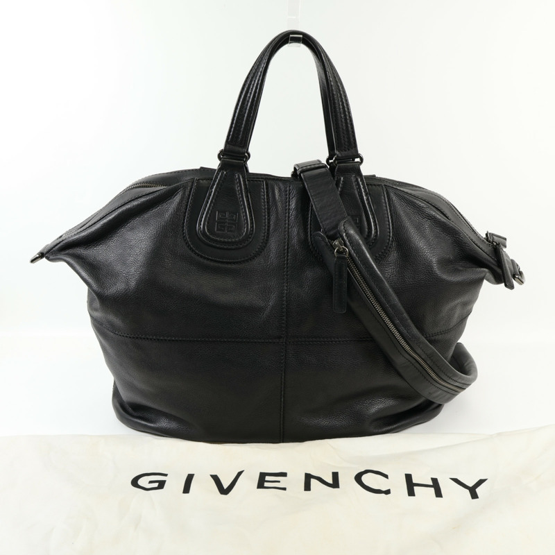 GIVENCHY 牛皮皮革2Way Shoulder Bag銀扣手挽肩背兩用袋-9