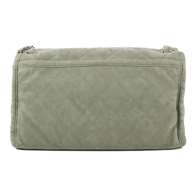 CHANEL 麂皮皮革Chain Shoulder銀扣肩背袋-1