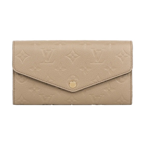 Monogram Sarah 牛皮壓紋發財長夾(沙色)