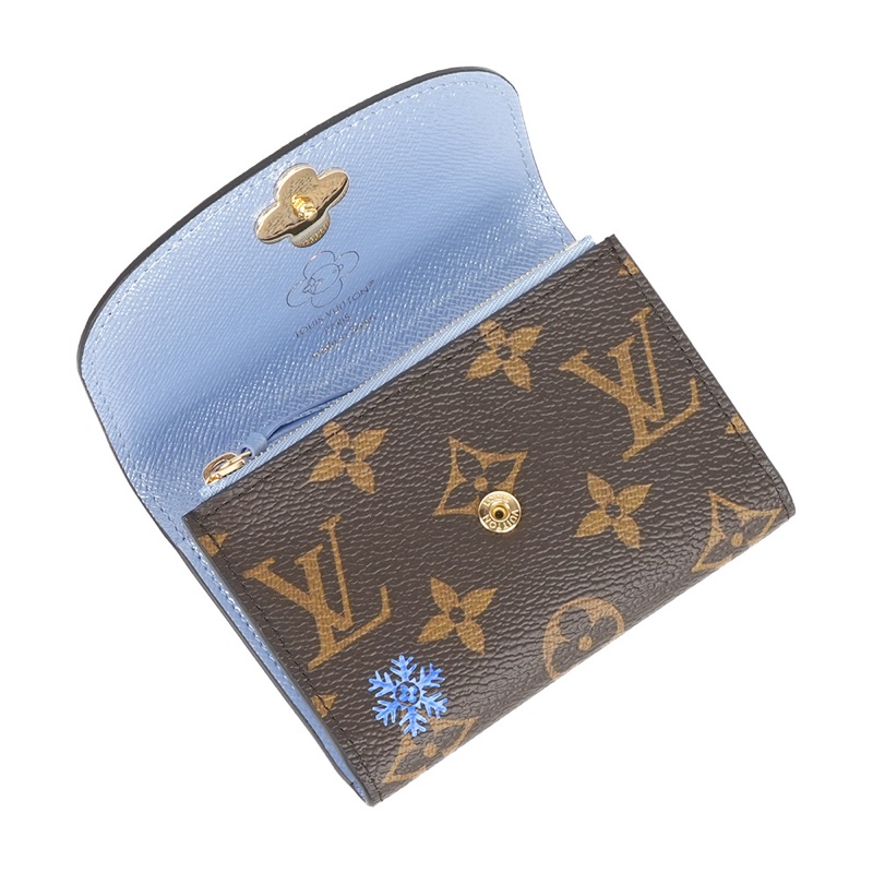 Monogram Rosalie 冬季旅遊圖案零錢包(冰藍色)-4