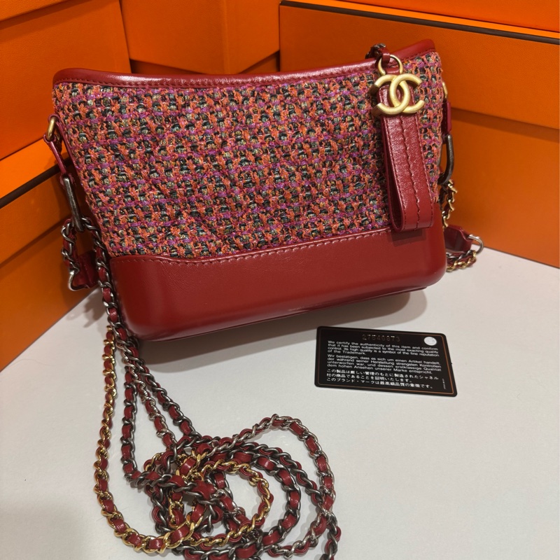 Chanel 復古紅毛呢編織流浪包 （小） ❤️ 超美的紅色 近全新 有保卡-2