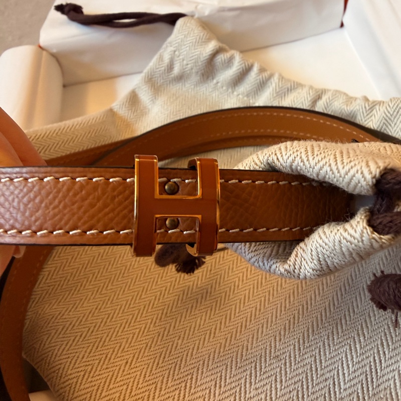 全新未使用愛馬仕Hermes Pop H Belt皮帶 金色Gold 80-1
