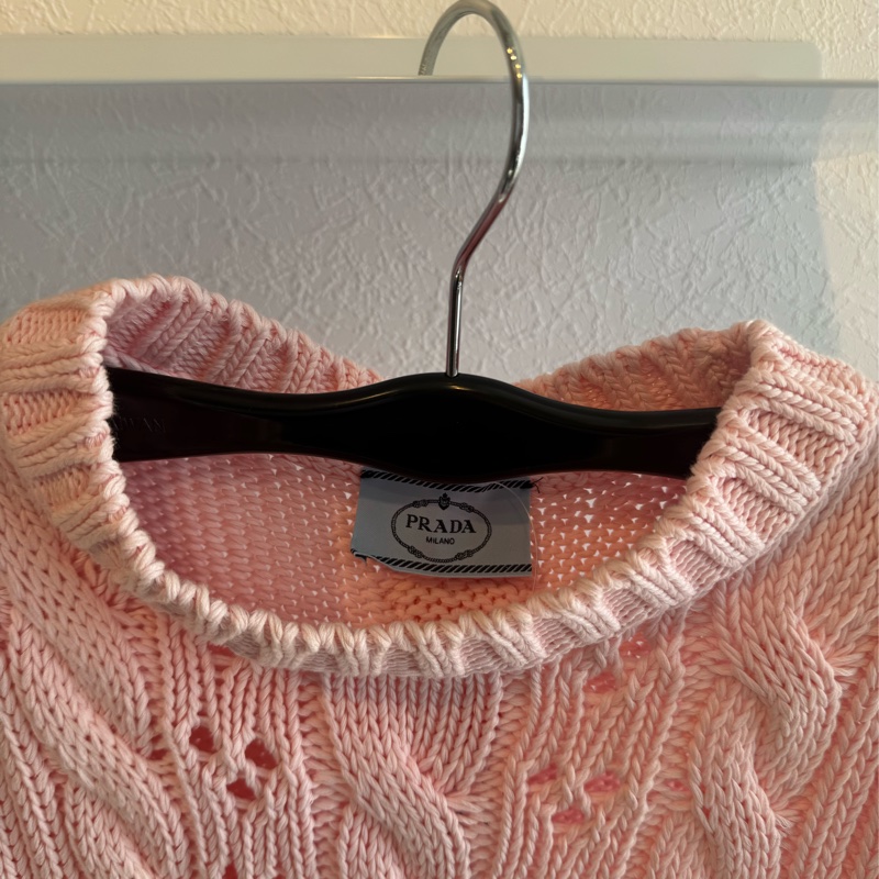 prada粉色針織背心-5
