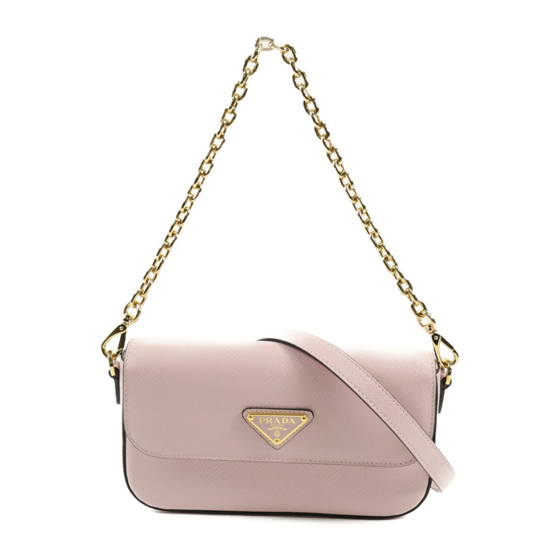 PRADA 牛皮皮革Shoulder Bag金扣肩背袋-0