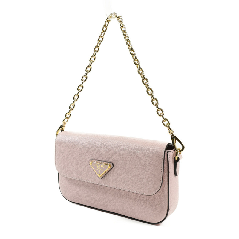 PRADA 牛皮皮革Shoulder Bag金扣肩背袋-1