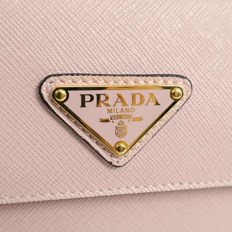 PRADA 牛皮皮革Shoulder Bag金扣肩背袋-5