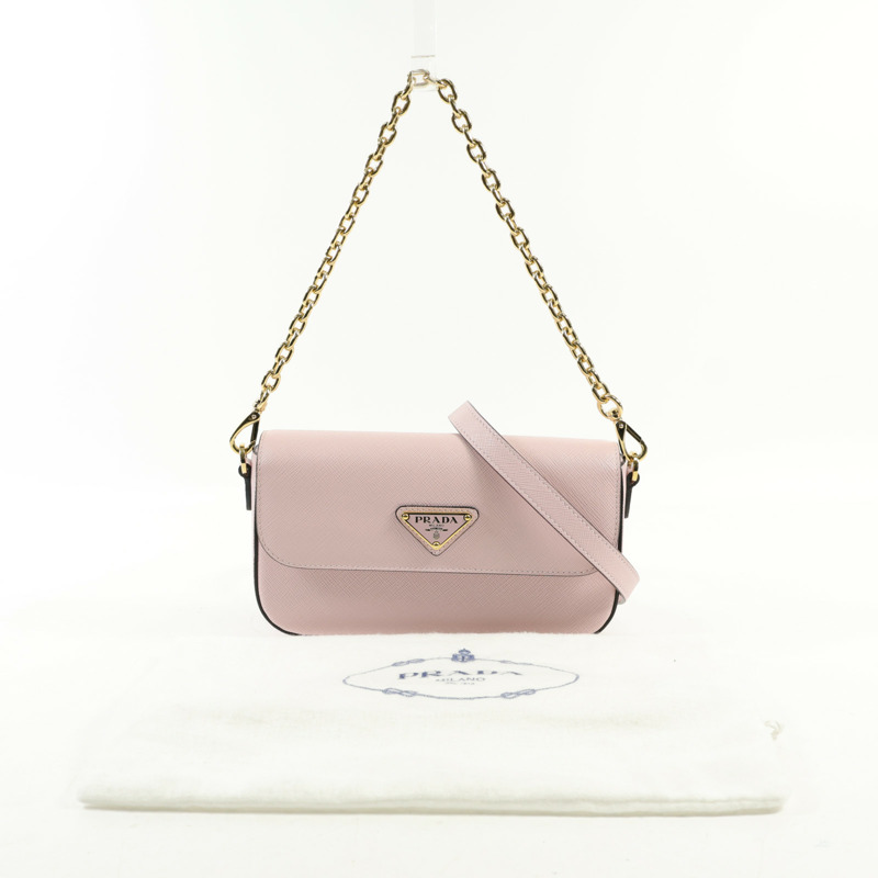 PRADA 牛皮皮革Shoulder Bag金扣肩背袋-12