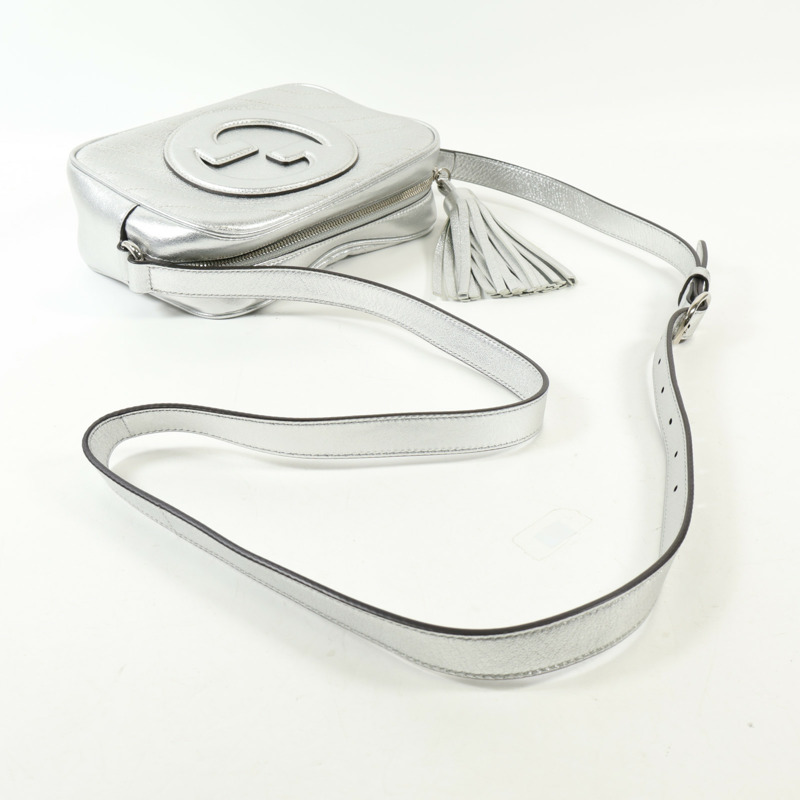GUCCI 牛皮皮革Shoulder Bag銀扣肩背袋-4