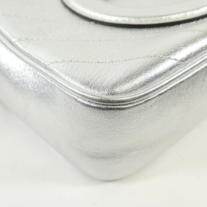 GUCCI 牛皮皮革Shoulder Bag銀扣肩背袋-6