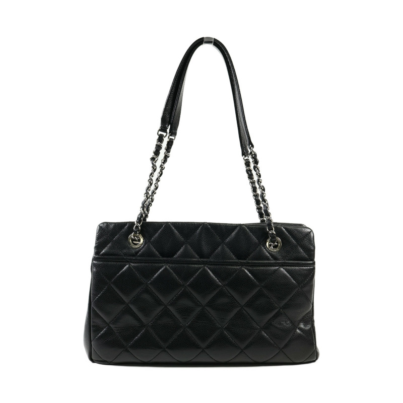 CHANEL 牛皮皮革Totebag銀扣手挽袋-1