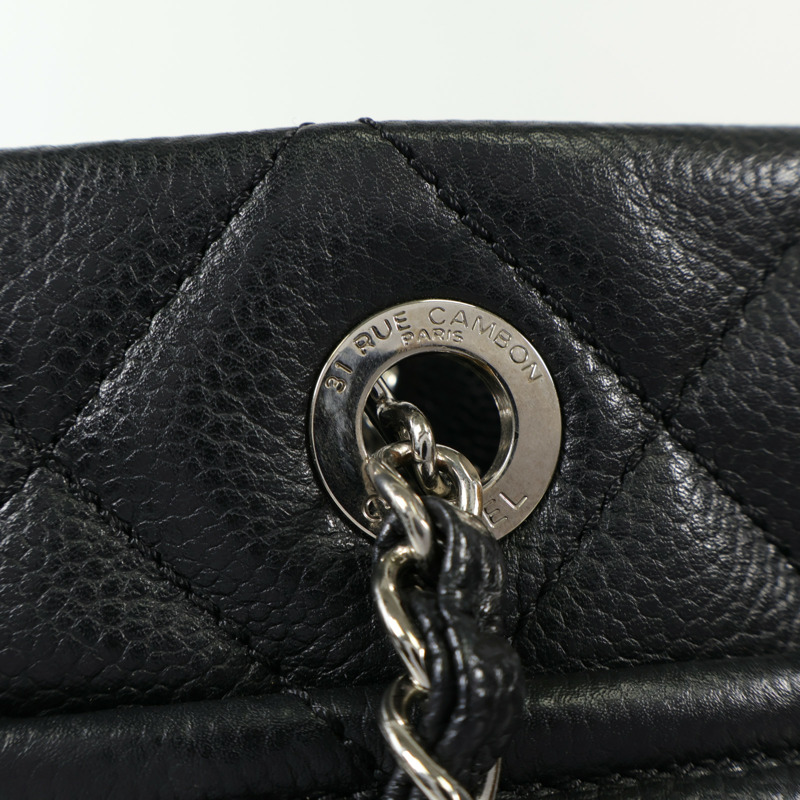 CHANEL 牛皮皮革Totebag銀扣手挽袋-15