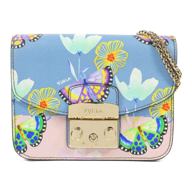 Furla 牛皮皮革Shoulder Bag金扣肩背袋-0