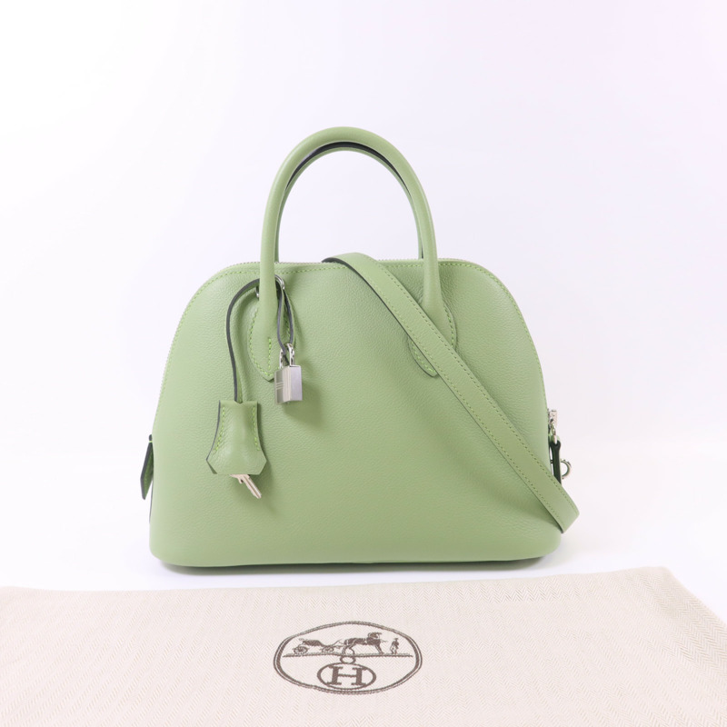 HERMES Evercolor皮革Bolide 27銀扣手挽肩背兩用袋-15