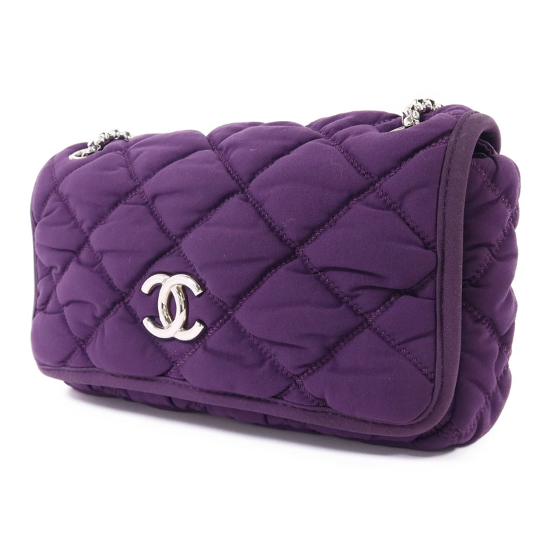 CHANEL 布料Shoulder Bag銀扣肩背袋-2