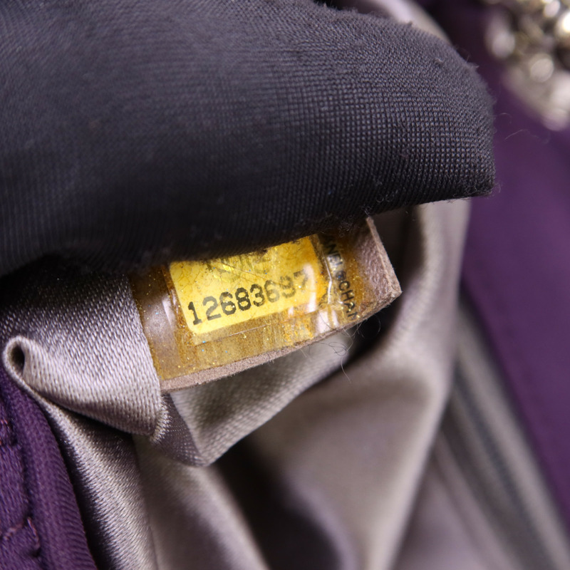 CHANEL 布料Shoulder Bag銀扣肩背袋-7