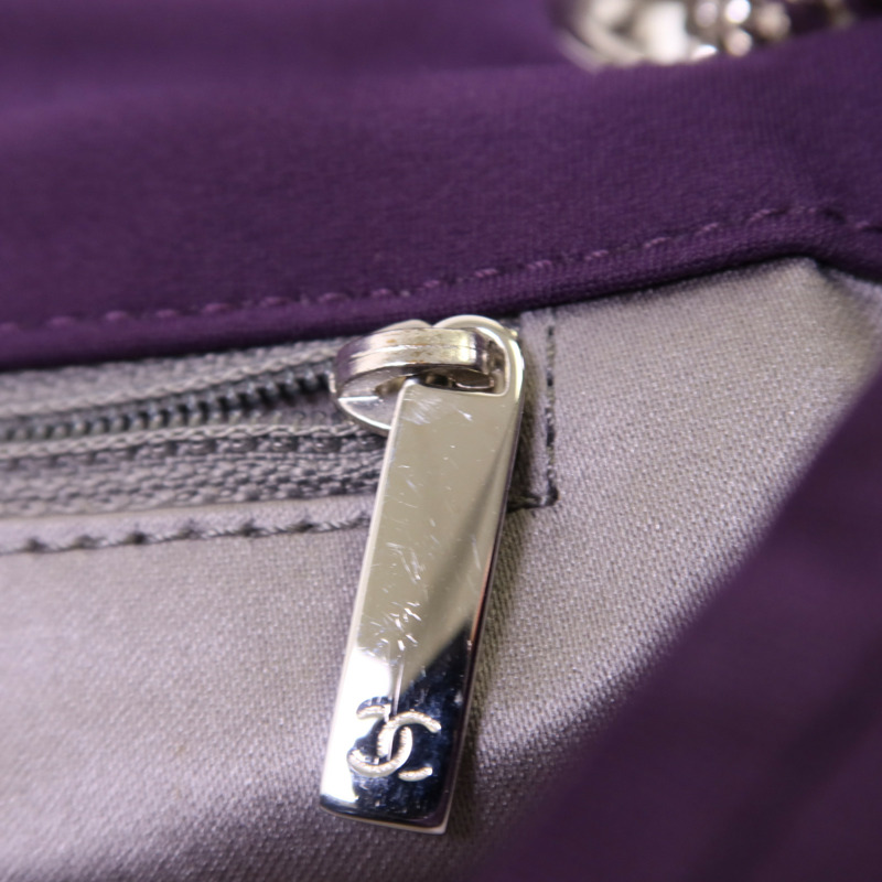 CHANEL 布料Shoulder Bag銀扣肩背袋-8