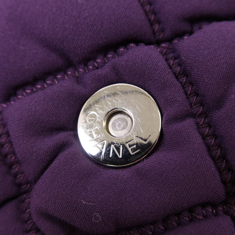 CHANEL 布料Shoulder Bag銀扣肩背袋-9