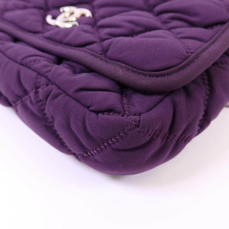 CHANEL 布料Shoulder Bag銀扣肩背袋-12