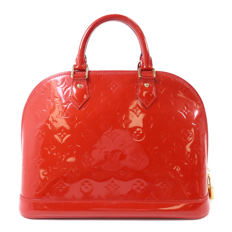 LOUIS VUITTON Vernis Alma PM金扣手挽袋紅色-1