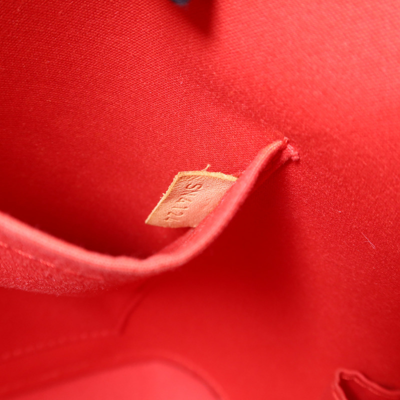 LOUIS VUITTON Vernis Alma PM金扣手挽袋紅色-7