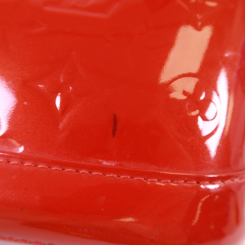 LOUIS VUITTON Vernis Alma PM金扣手挽袋紅色-21