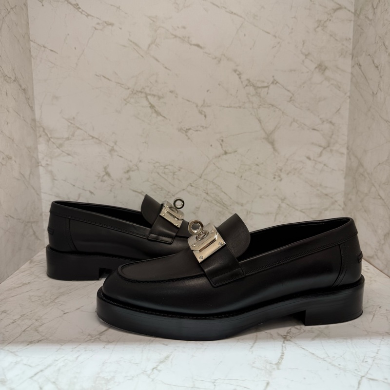 HERMES 黑銀KELLY瑪莉珍鞋 _ 37-3