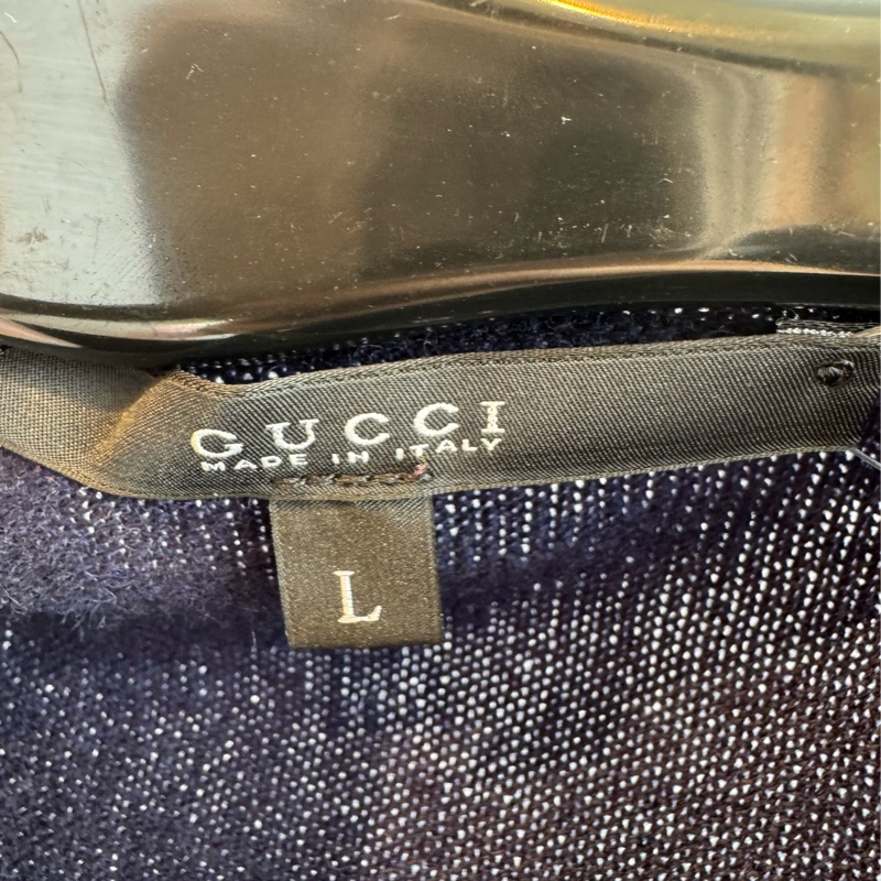 Gucci深藍v領針織毛衣-1