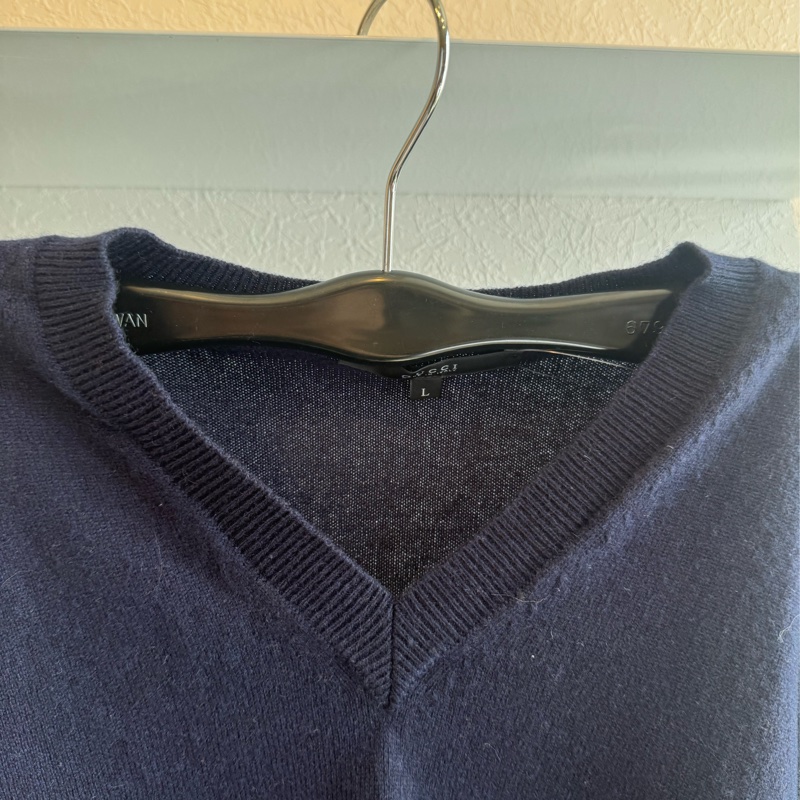 Gucci深藍v領針織毛衣-2
