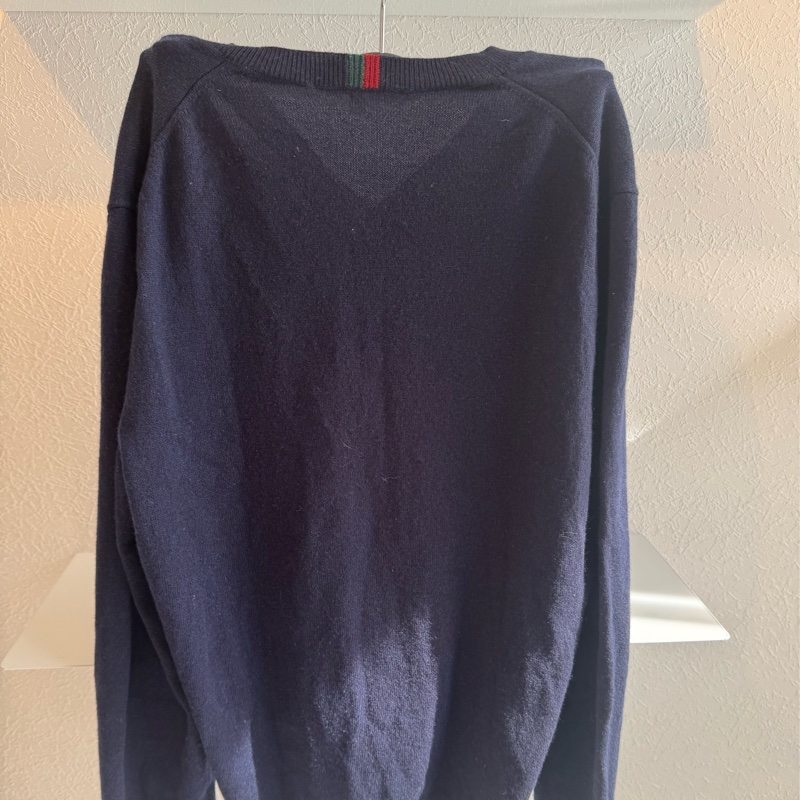 Gucci深藍v領針織毛衣-15