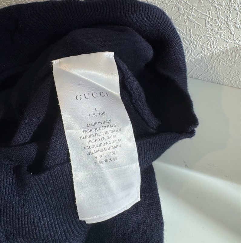 Gucci深藍v領針織毛衣-18