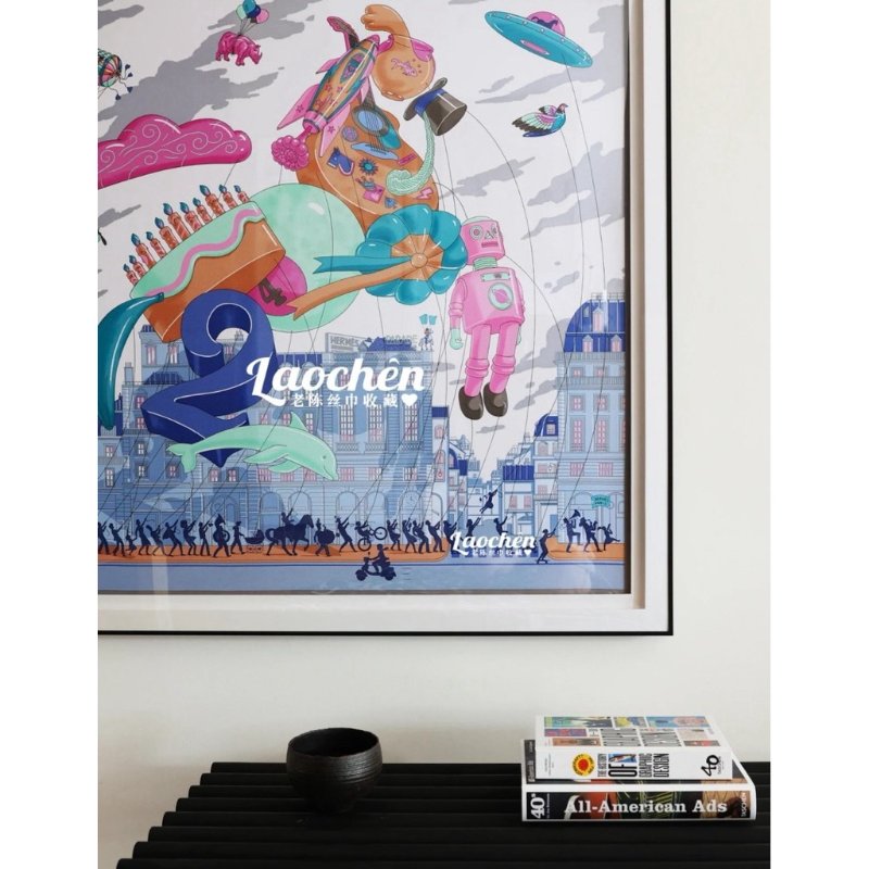 💕Hermès 愛馬仕 Parade絲巾 /機器人/90*90絲巾/全新美品-4