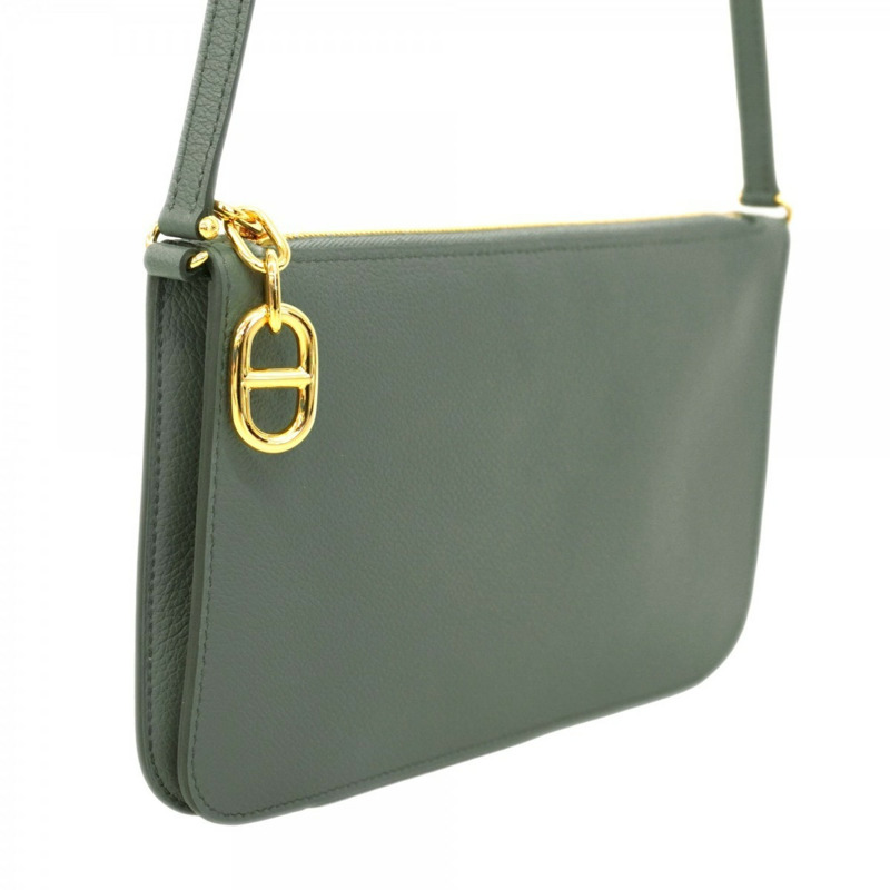 愛馬仕 Hermès Zip Ango To-Go 手拿包，Chaine d'Ancre 色，Evercolor Vert Amande 色，K 印花，女士款-1