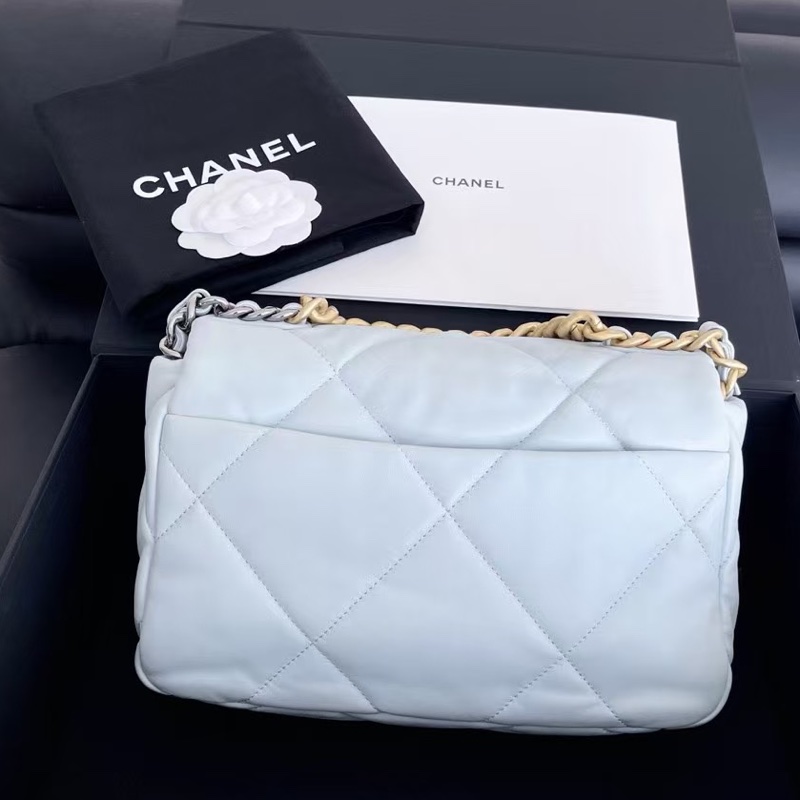 【全新閒置品】Chanel 19bag 香奈兒baby嬰兒藍聖杯藍小號最新芯片款-1