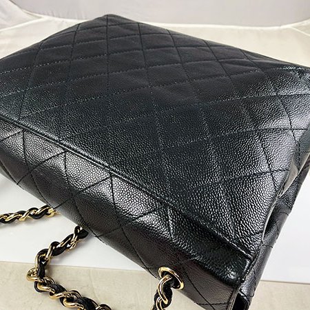 ＊奢華大道國際精品＊【CH0712】CHANEL 黑色魚子醬DECA MATELASSE 金釦鍊帶肩背包-3