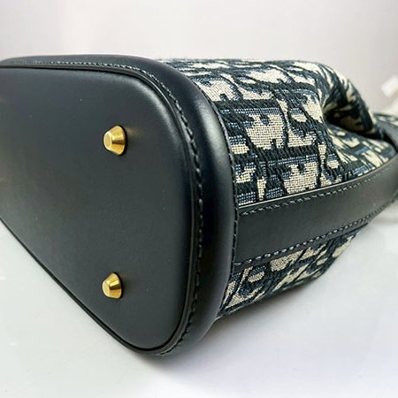 ＊奢華大道國際精品＊【D0267】DIOR 藍色緹花布CEST DIOR金釦二用水桶包 M2271OTZQ-M928-5