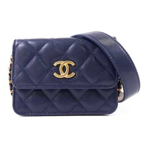 CHANEL 牛皮皮革Chain Shoulder Bag金扣鏈帶肩背袋