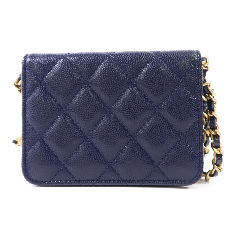 CHANEL 牛皮皮革Chain Shoulder Bag金扣鏈帶肩背袋-1