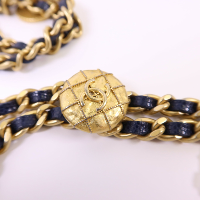 CHANEL 牛皮皮革Chain Shoulder Bag金扣鏈帶肩背袋-11