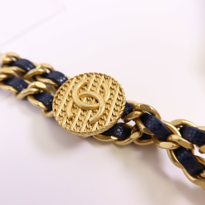 CHANEL 牛皮皮革Chain Shoulder Bag金扣鏈帶肩背袋-12