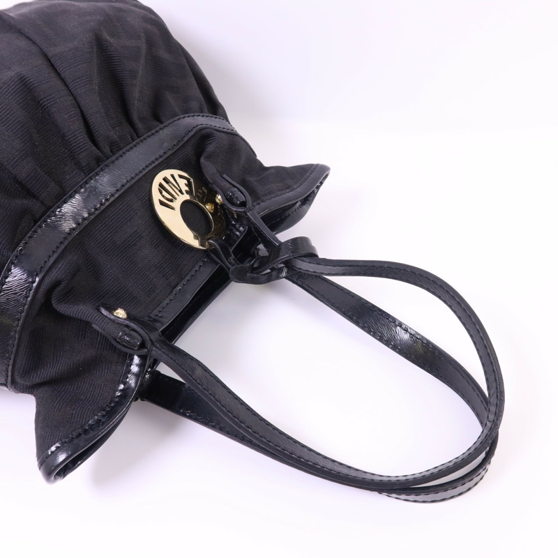 FENDI 帆布Zucca Mini Mare金扣手挽袋-4