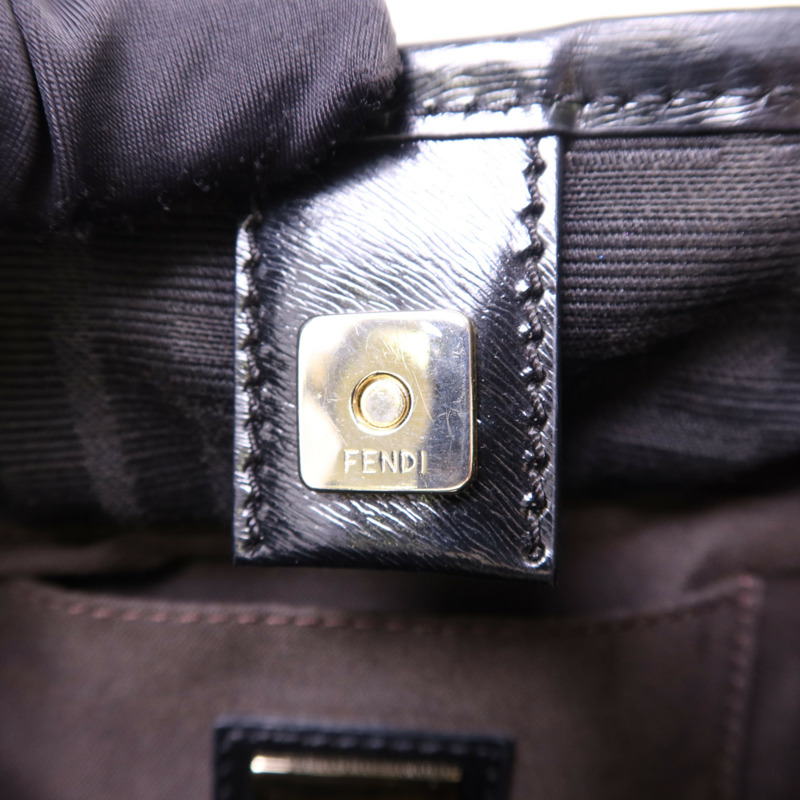 FENDI 帆布Zucca Mini Mare金扣手挽袋-6