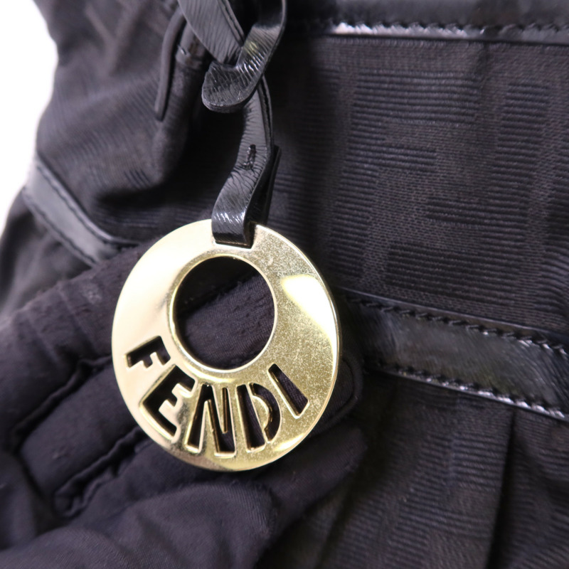 FENDI 帆布Zucca Mini Mare金扣手挽袋-8