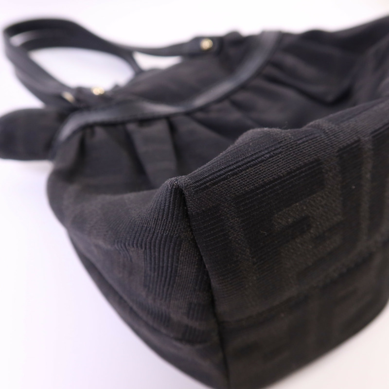 FENDI 帆布Zucca Mini Mare金扣手挽袋-12