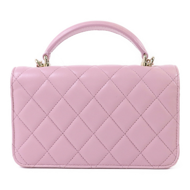 CHANEL 羊皮皮革Chain Shoulder Bag金扣手挽肩背兩用袋-1